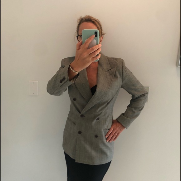 Calvin Klein Jackets & Blazers - Wool Gabardine Glen Plaid Double Breasted Blazer